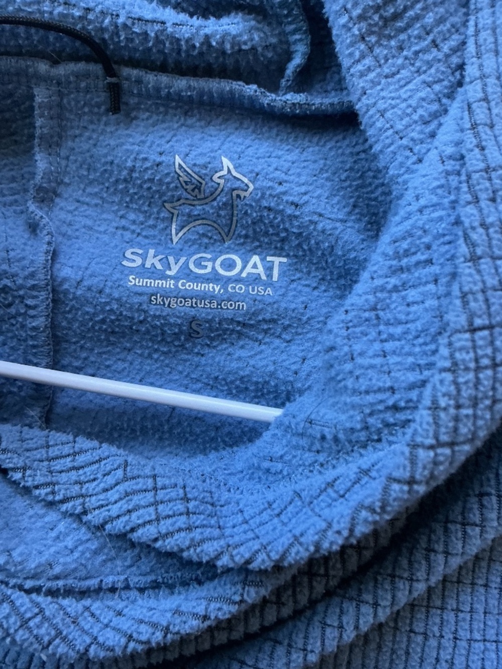 Women’s SkyGoat Microgrid Fleece Camp Hoodie Blue Small - Picture 6 of 10